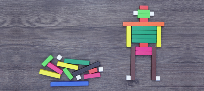 Cuisenaire Rods on grey background 