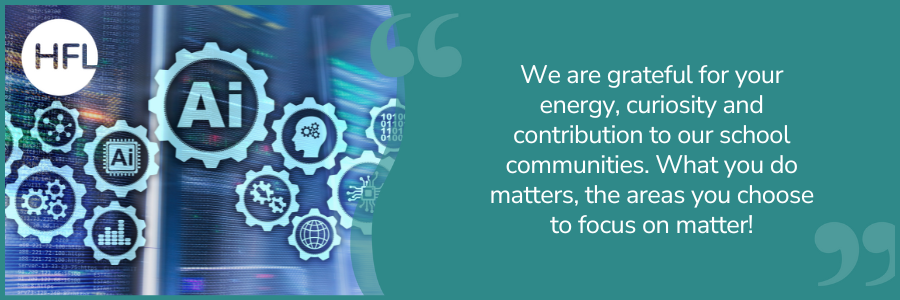 We are grateful for your energy, curiosity and contribution to our school communities. What you do matters, the areas you choose to focus on matter