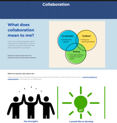 Figure 3: Learner Profile collaboration overview page 