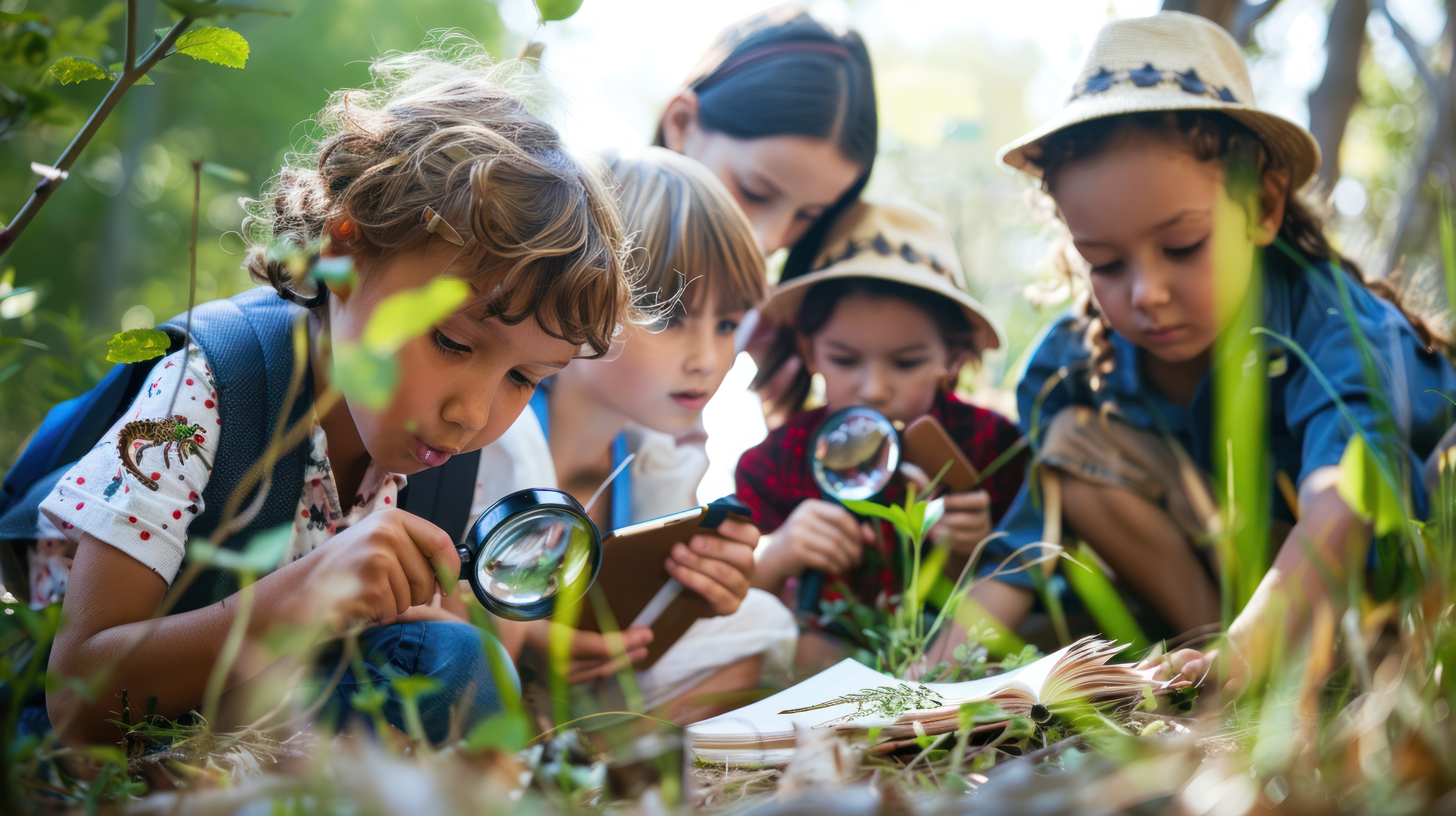 Children exploring outdoors 