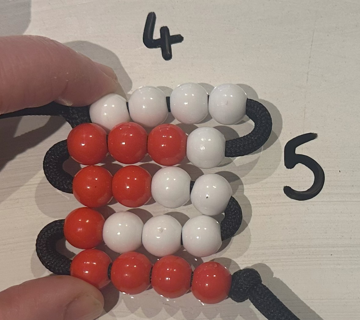 Red and white beads