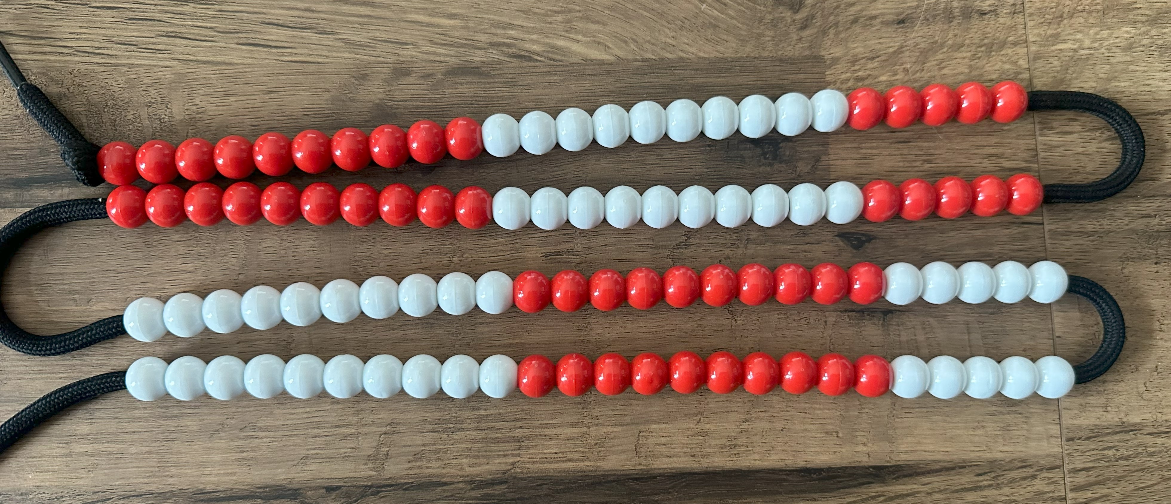 Red and white beads