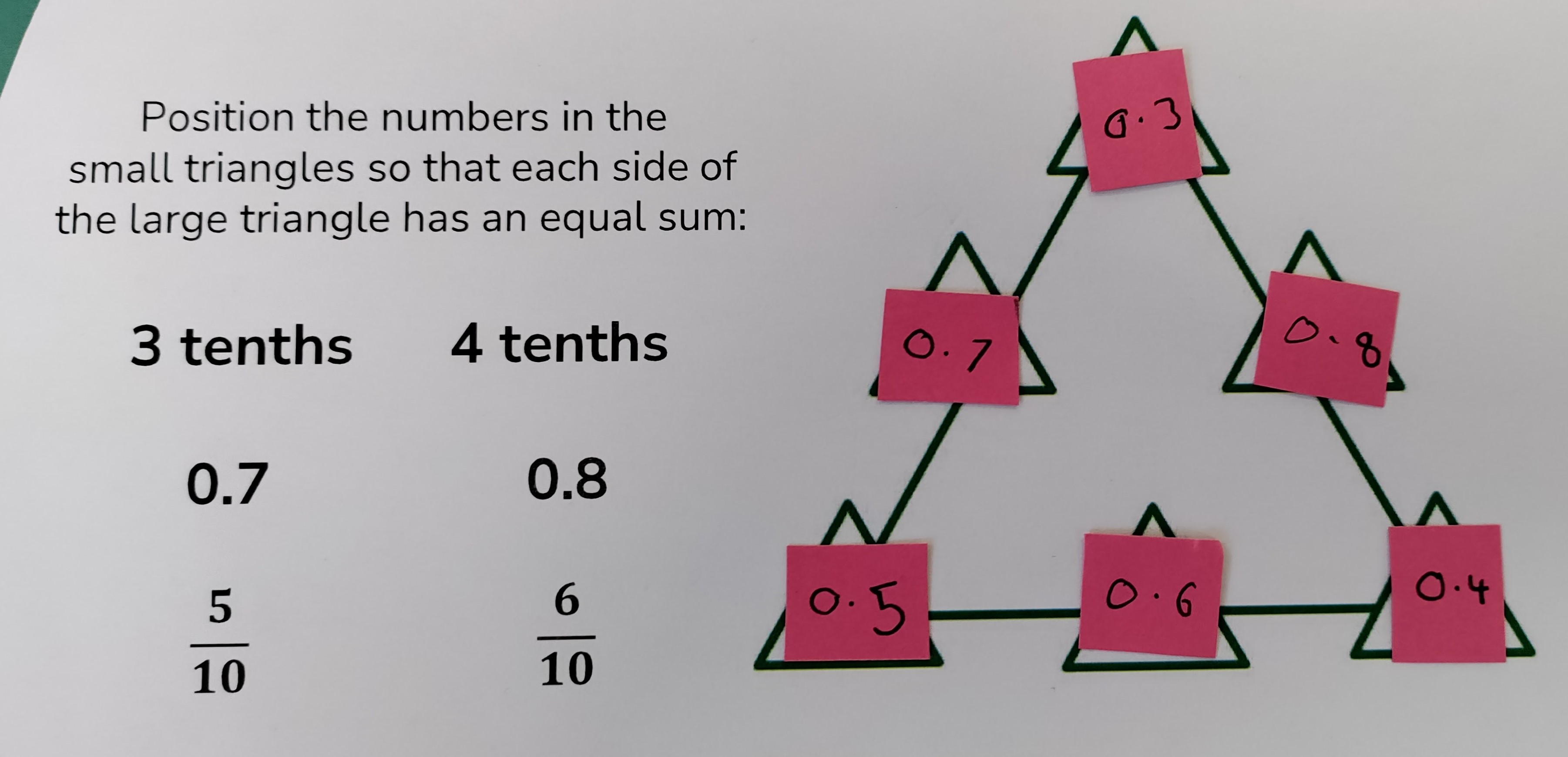 Maths activity sheet