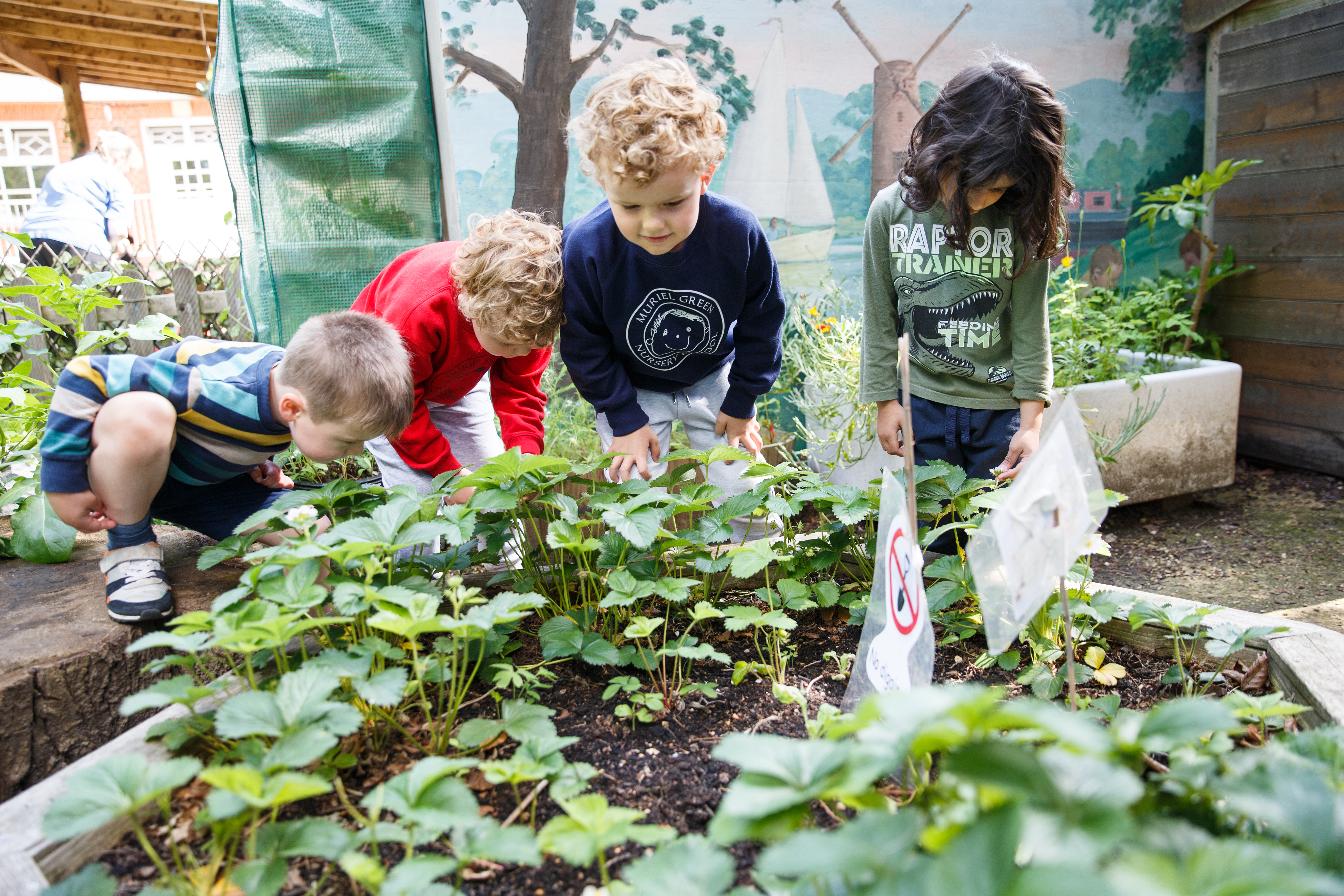 Children gardening