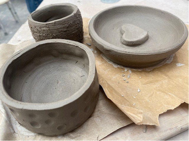 My first thrown pot attempts