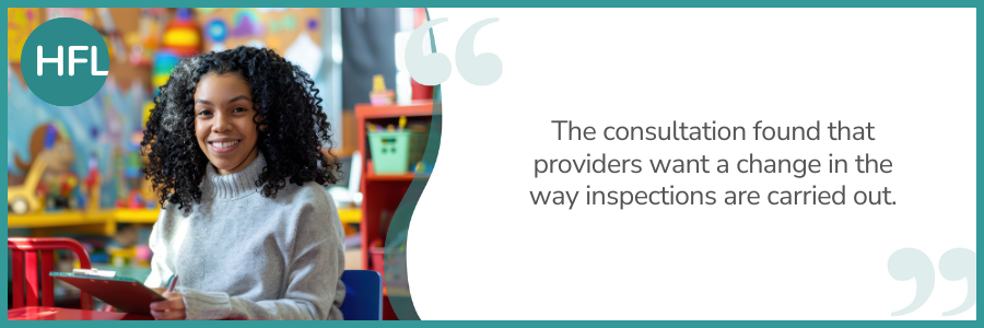 "The consultation found that providers want a change in the way inspections are carried out."