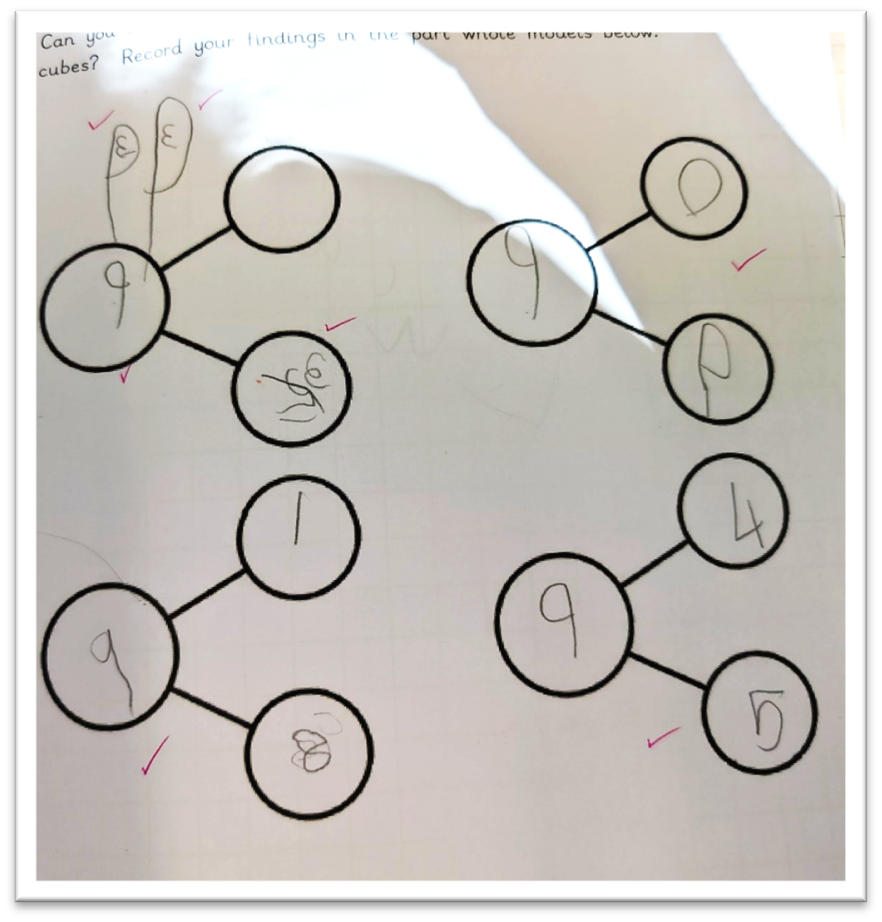 Photo of a maths work book