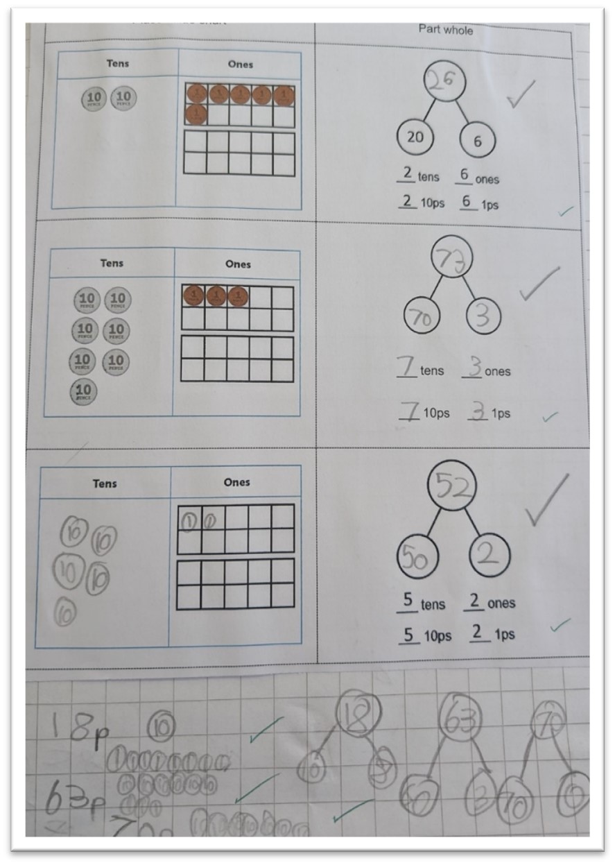 Photo of a maths work book