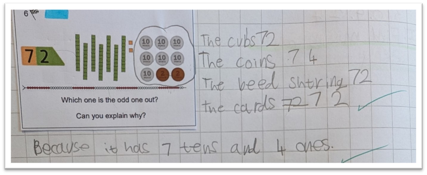 Photo of a maths work book