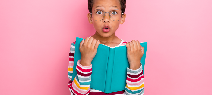 Child holding book