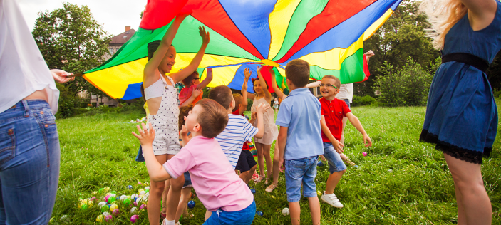 Children playing along with quote from body of blog