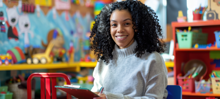 Lady in Early Years class setting