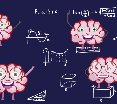 Illustrations of friendly looking brains