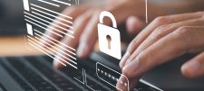 GDPR Data Protection Officer and Toolkit Service Fingers typing on keyboard overlaid with padlock symbol