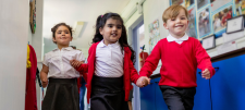 Effective transition: moving to year 1 Early Years children in red school uniform