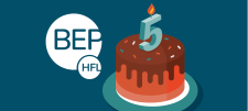 BEP birthday BEP logo with a '5' birthday cake